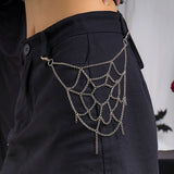 Punk Rock Metal Spider Web Waist Chain Hip-Hop Jeans Key Chain