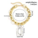 Punk Thick Edge Metal Pendant Necklace for Women