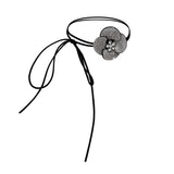 Romantic Rhinestone Flower Choker Necklace Velvet Bowknot Chain