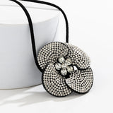 Romantic Rhinestone Flower Choker Necklace Velvet Bowknot Chain