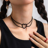 Sexy Goth Heart Choker Necklace Halloween Punk Rock Clavicle Chain