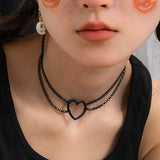 Sexy Goth Heart Choker Necklace Halloween Punk Rock Clavicle Chain