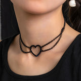 Sexy Goth Heart Choker Necklace Halloween Punk Rock Clavicle Chain