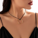 Geometric Hollow Love Heart Pendant Necklace for Women