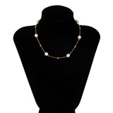 Pearl Charm Bracelet Necklace Set Punk Beaded Chain Party Wedding Jewelry