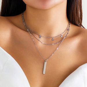 Metal Star Pendant Necklace for Women Punk Cross Chain Choker