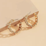 Steampunk Iced Out Crystal Hoop Earrings Bling Basketball Loop E