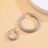 Steampunk Iced Out Crystal Hoop Earrings Bling Basketball Loop E