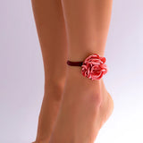 Sweet Rose Flower Choker Necklace For Women Adjustable Wedding Party Collar Jewe