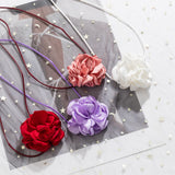 Sweet Rose Flower Choker Necklace For Women Adjustable Wedding Party Collar Jewe
