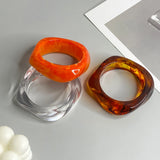Colorful Acrylic Resin Irregular Bangle Bracelet for Women Boho Charm