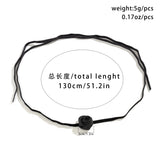 Vintage Rose Flower Strap Choker Necklace Women Long Knotted Rope Chain