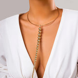 Vintage CCB Ball Beads Long Pendant Choker Necklace Women Punk Metal