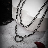Vintage Hollow Peach Heart Pendant Necklace Gothic Cross Choker