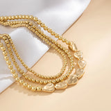 Vintage CCB Beaded Choker Necklace for Women Multilayer Clavicle Chain Necklaces
