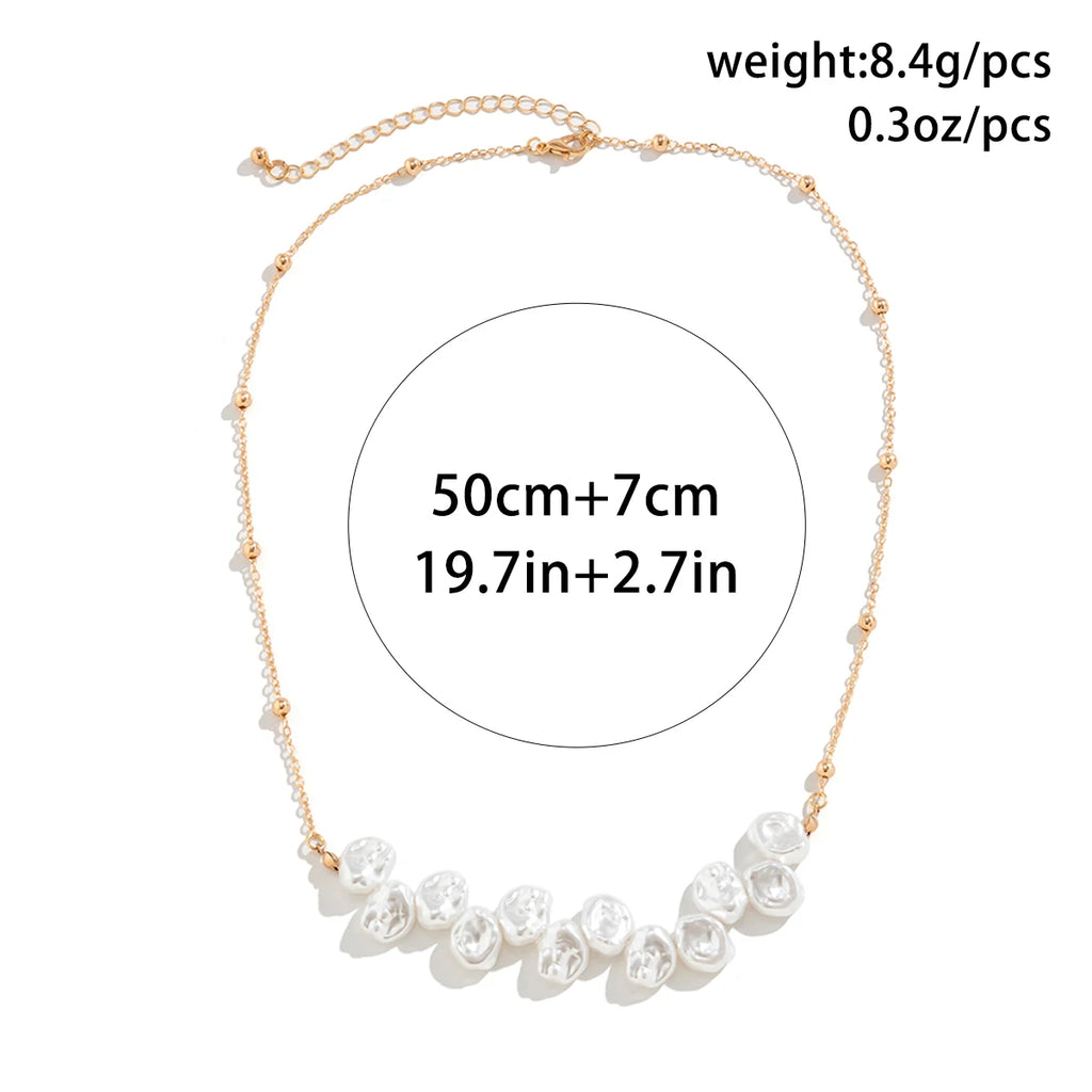 Vintage Simulated Pearls Choker Necklace Punk Chain Jewelry