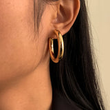 Vintage Metal Hoop Earrings Punk Geometric Circle Loop Jewelry