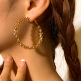 Vintage Metal Hoop Earrings Punk Geometric Circle Loop Jewelry