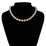 Vintage CCB Ball Beaded Choker Necklace for Women Punk Short