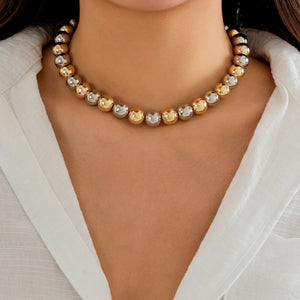 Vintage CCB Ball Beaded Choker Necklace for Women Punk Short