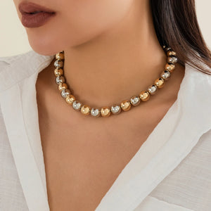 Vintage CCB Ball Beaded Choker Necklace for Women Punk Short