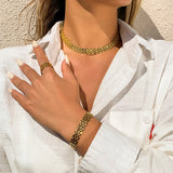 Vintage Row Chunky Thick Wide Choker Necklaces for Women