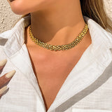 Vintage Row Chunky Thick Wide Choker Necklaces for Women
