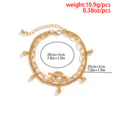 IngeSight.ZPunk OT Buckle Chain Anklet with Tassel Pendant