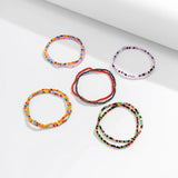 Boho Seed Bead Anklet Bracelets Set for Women Y2K Accessories