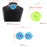 Kpop Pink Rose Flower Choker Necklace Bridal Goth Jewelry