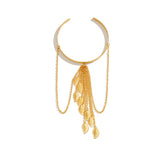 Bohemian Leaf Pendant Arm Cuff Bracelet Women's Jewelry Gift