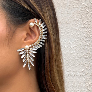 Bohemian Crystal Ear Cuff Wrap Clip Earrings