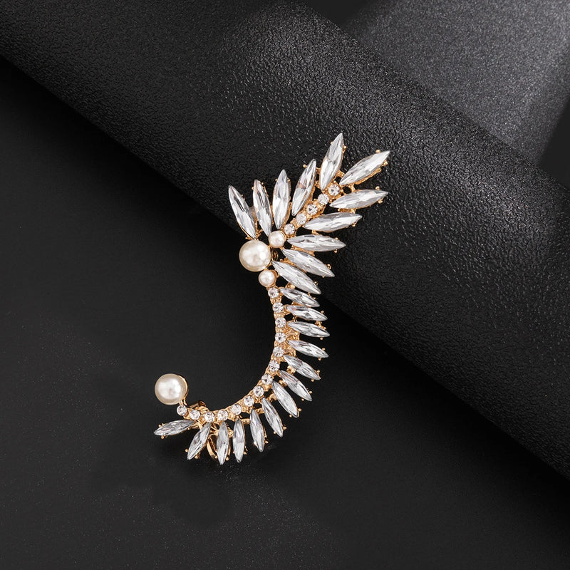 Bohemian Crystal Ear Cuff Wrap Clip Earrings