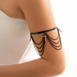 Boho Tassel Charm Arm Chain with Cross Pendant Bracelet