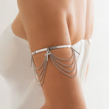 Boho Tassel Charm Arm Chain with Cross Pendant Bracelet