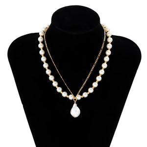 Gothic Pearl Pendant Choker Necklace for Women
