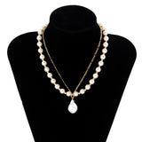 Gothic Pearl Pendant Choker Necklace for Women