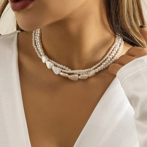 Vintage Multilayer Pearl Chain Necklace for Women