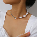 Multilayer Pearl Choker Bib Necklace for Women