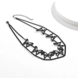 Goth Hollow Butterfly Clavicle Chain Necklace Vintage Multilayer Choker