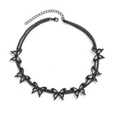 Goth Hollow Butterfly Clavicle Chain Necklace Vintage Multilayer Choker