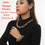 Goth Chunky Thick Chain Choker Necklace Acrylic Resin Co