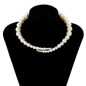 Gothic Simulated Pearl Torques Necklace for Women