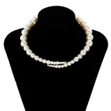 Gothic Simulated Pearl Torques Necklace for Women