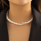 Gothic Simulated Pearl Torques Necklace for Women