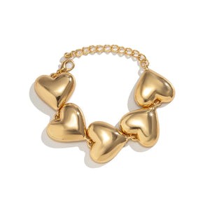 Big Love Heart Chunky Chain Bracelets for Women