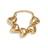 Big Love Heart Chunky Chain Bracelets for Women