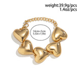 Big Love Heart Chunky Chain Bracelets for Women
