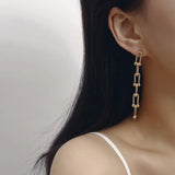 Geometric Lock Clip Earrings Statement Punk Clip on Earrings