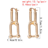 Geometric Lock Clip Earrings Statement Punk Clip on Earrings